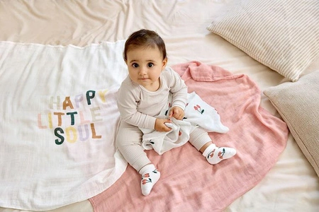 Lassig Bambusowy otulacz kocyk 80x80cm zestaw 3 szt. Happy Fruits Cherry