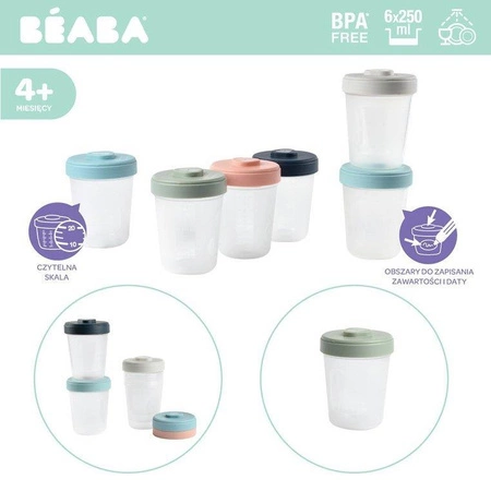 Beaba Zestaw słoiczków Clip 6 szt. (6x250ml)