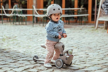 SCOOTANDRIDE Highwaykick 1 Lifestyle 2w1 Jeździk i hulajnoga z zamykanym schowkiem 1-5 lat Brown Lines