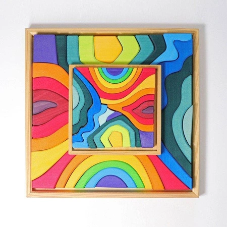 Układanka/Zestaw klocków Kształty, kolorowy, 3+, Grimm's