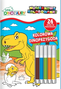 Kolorowa Dinoprzygoda.  Lubię Dinozaury. Numerkowe kolorowanki