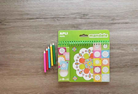 Kolorowanka z kredkami Apli Kids - Mandala