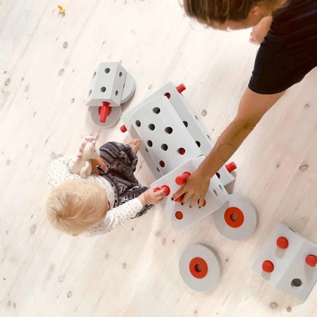 MODU Dreamer kit 12in1 – Kreatywne klocki rozwijające motorykę dużą, czerwony