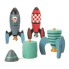 Drewniane rakiety kosmiczne, zabawka konstrukcyjna, Tender Leaf Toys