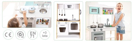 Drewniana kuchnia dla dzieci ze światłem i dźwiękiem ECOTOYS