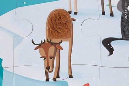 Puzzle sensoryczne 20 elementów Lodowa kraina, Janod