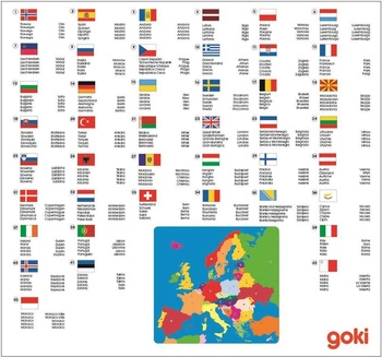 Mapa Europy - układanka drewniana, 57509-goki, zabawki edukacyjne