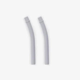 EZPZ Silikonowy kubeczek ze słomką Mini Cup + Straw Training System 120 ml + 2 słomki GRATIS pastelowa szarość