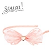 Souza! Opaska z kokardą i serduszkiem różowa Leah