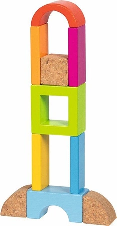 Drewniana układanka 3D klocki drewniane i korkowe 40 el. Goki 58353