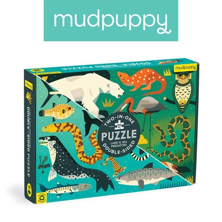 Mudpuppy Puzzle dwustronne Drapieżniki lądowe i wodne 100 elementów 6+