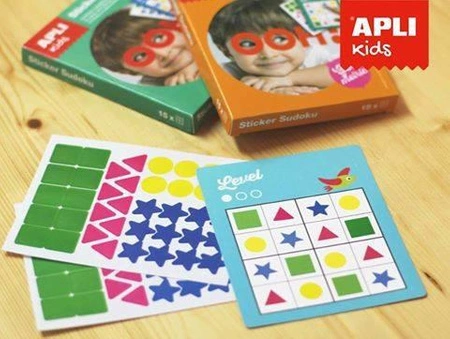 Gra podróżna z naklejkami Apli Kids - Sudoku kształty