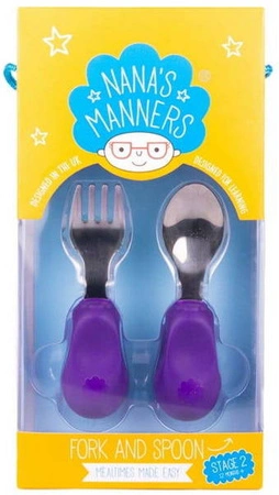 Nanas Manners 2 widelec i łyżka PURPLE 1-3 lat