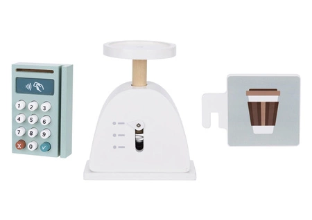 TOOKY TOY Sklep Spożywczy Stragan Drewniany Piekarnik Waga Czytnik Kart