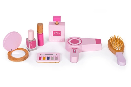 Toaletka dziecięca zabawkowa duża z lustrem taborecikiem 7 dodatków ECOTOYS