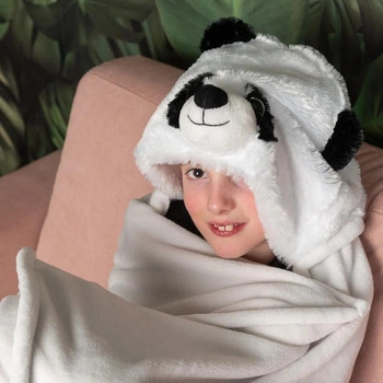 Panda Kocyk z kapturem dla dzieci Cozy Noxxiez BL823