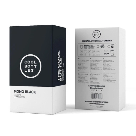 Cool Bottles Kubek termiczny 550 ml Triple cool Mono Black