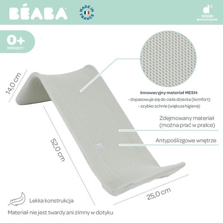 Beaba Leżaczek – wkładka do kąpieli dla niemowląt Velvet grey