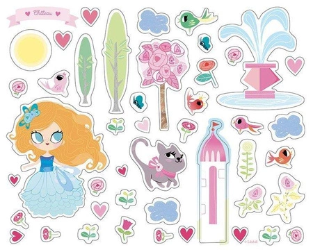 Auzou Naklejki z planszami do wyklejania Księżniczki 3+ 80148