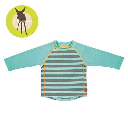 Lassig, Koszulka do pływania z długim rękawem Striped aqua, UV 50+
