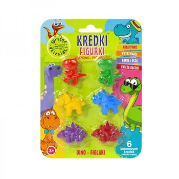 KREDKI FIGURKI 6szt DINOZAURY-ESTETICA