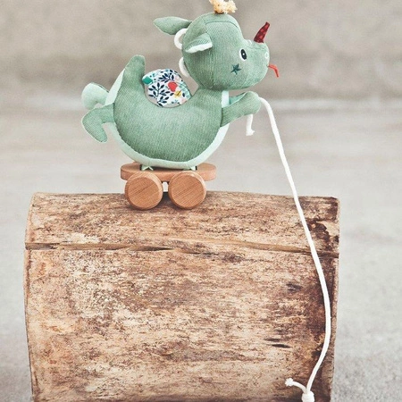 LILLIPUTIENS Przytulanka do ciągnięcia na kółkach Smok Joe 12 m+