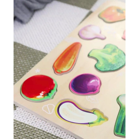 CLASSIC WORLD Drewniana Układanka Montessori Warzyw