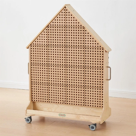 MASTERKIDZ Drewniana Tablica STEM Wolnostojąca XXL w Kształcie Domu + Akcesoria