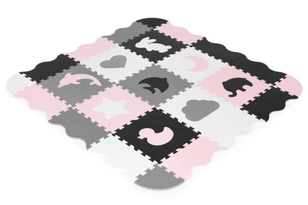 Mata piankowa z płotkiem puzzle suchy basen 25 elementów ECOTOYS