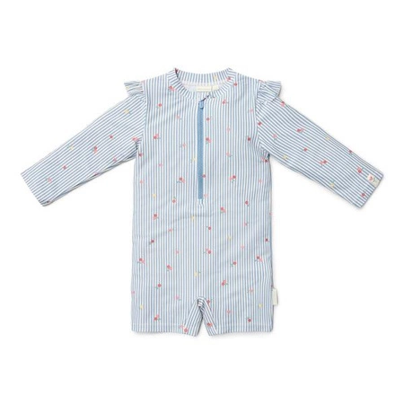 Little Dutch Swimsuit z długim rękawem Sunny Flowers Blue - 86/92