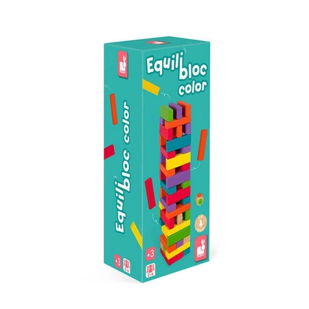 Gra zręcznościowa Wieża z klocków Equilibloc color, Janod