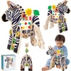 Zabawka edukacyjna Kolorowa zebra w paski, 316310-Manhattan Toy, kostka motoryczna