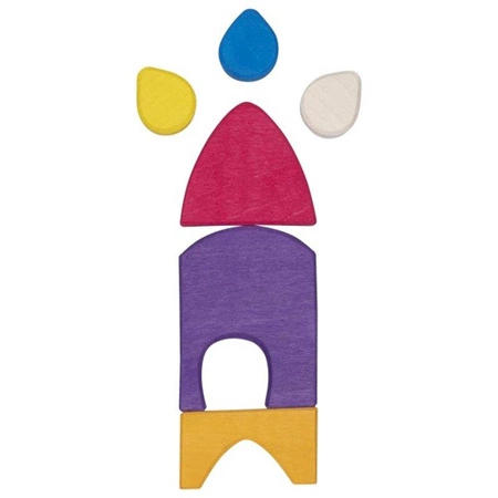 Klocki drewniane układanka Moje kolorowe miasto Goki 58360