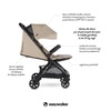 Easywalker Jackey Kompaktowy, samoskładający się wózek spacerowy z torbą transportową Sand Taupe
