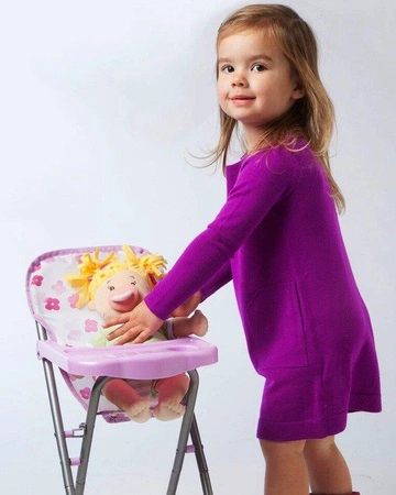 Krzesełko do karmienia lalki w kwiatki, Baby Stella, 153160-Manhattan Toy, akcesoria dla lalek