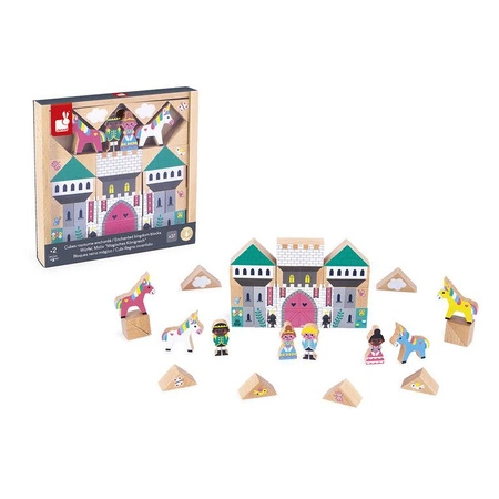 Janod Zestaw klocków i figurek 37 el. Zaczarowane królestwo Cross Roads 2+