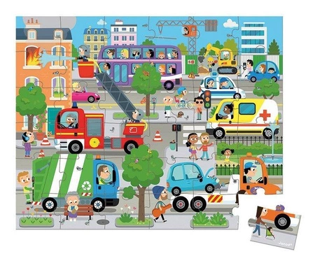 Puzzle w walizce Miasto 36 elementów 4+ Made in France, Janod