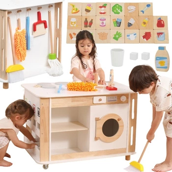 VIGA Interaktywne Centrum Domowe 3w1 z Akcesoriami – Nauka i Zabawa dla Dzieci