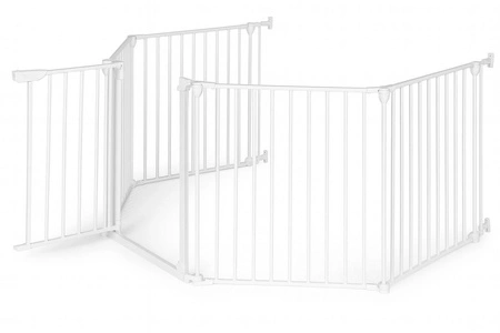 Bramka kojec barierka ochronna dla dzieci i zwierząt 5 paneli 60 cm metal biały ECOTOYS