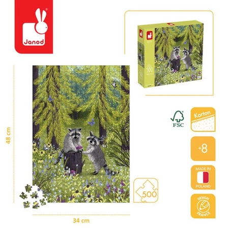 Puzzle artystyczne Psotne szopy 500 elementów 8+ Made in Poland, Janod