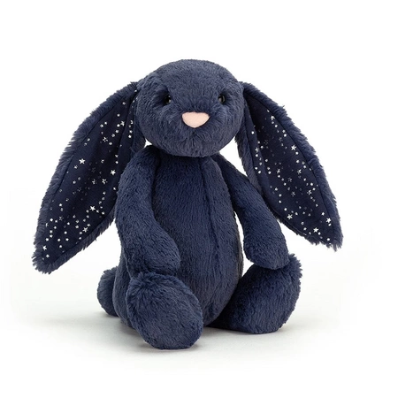 JellyCat Bashful królik granatowy gwiazdki 31cm