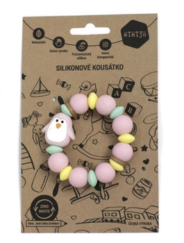 Gryzak z różowym pingwinkiem