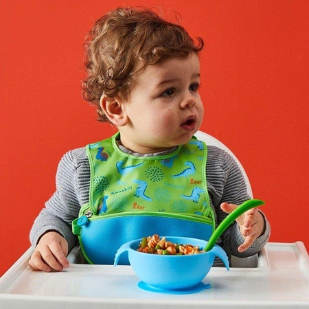 Silikonowa miseczka z przyssawką i łyżeczką, Ocean Breeze, b.box