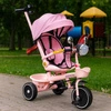 Rowerek trójkołowy dla dzieci spacerówka obracane siedzisko pchacz różowy ECOTOYS