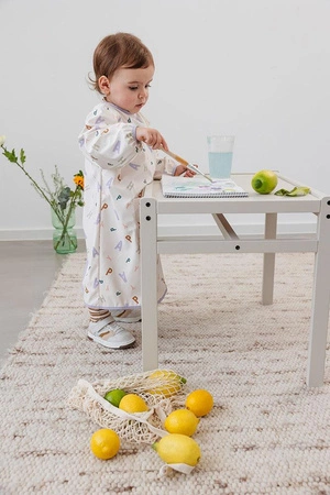 Lassig Fartuch z długim rękawem wodoodporny Happy Fruits Light blue