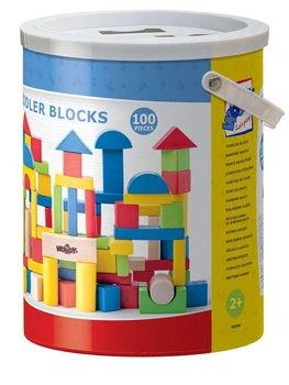 Klocki drewniane w wiaderku 100 szt