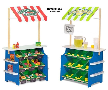 Drewniany Sklep Spożywczy i Stoisko z Lemoniadą 2w1 Melissa & Doug zabawa w odgrywanie ról