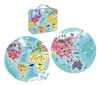 Puzzle w walizce dwustronne okrągłe Błękitna planeta 208 elementów 7+, Janod