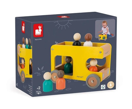 Szkolny autobus drewniany Bolid 2+, Janod