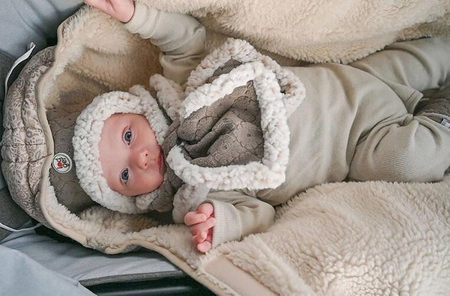 Lodger Dwuwarstwowa zimowa czapeczka z polaru brązowa Fleece Buffalo 0-3 m